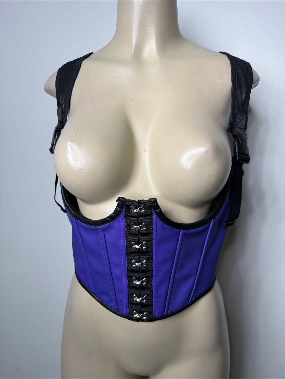 POSTER GIRL Purple Underbust Corset with Black Straps